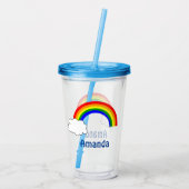 Verre En Acrylique Nom personnalisé Rainbow (Dos)