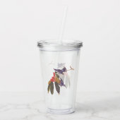 Verre En Acrylique Oiseaux de Paruline Céruleenne d'Audubon avec baie (Dos)