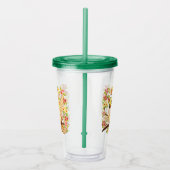 Verre En Acrylique Oiseaux mignons et heureux parmi les fleurs du pri (Droite)