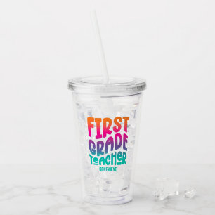 Verre En Acrylique Ombre colorée de l'enseignant de première année