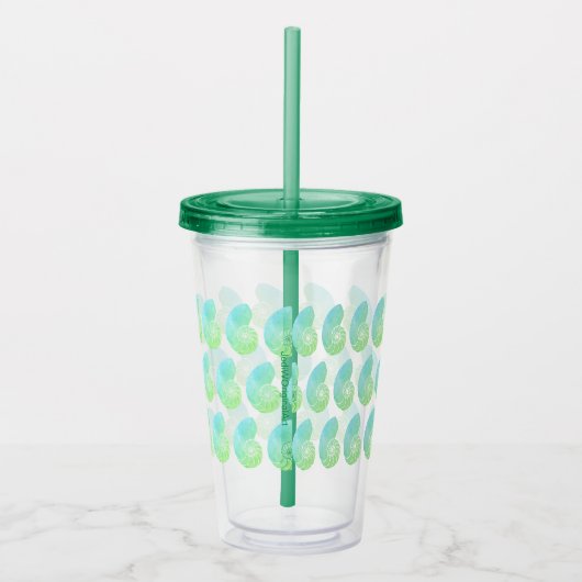Verre En Acrylique Ombre Green Nautilus Tumbler - couvercle vert fonc (Droite)