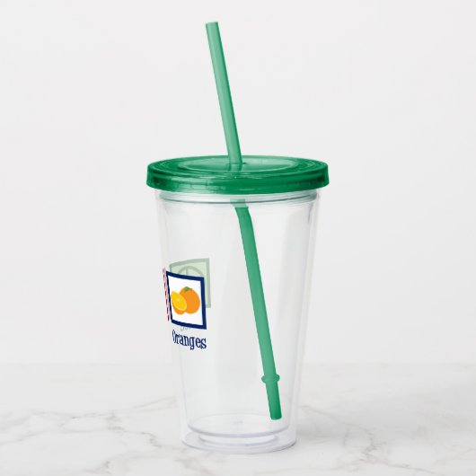 Verre En Acrylique Oranges d'amour de paix (Gauche)