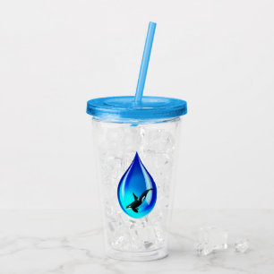Verre En Acrylique Orca dans la goutte d'eau