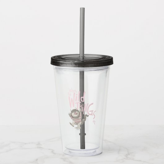 Verre En Acrylique Où les choses sauvages sont citées - rose (Devant)