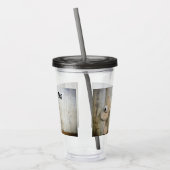 Verre En Acrylique Ours Cute Stuffé Mur Rustique En Bois (Gauche)