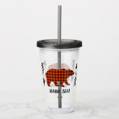 Verre En Acrylique Ours Mama Plaid Buffalo (Devant)
