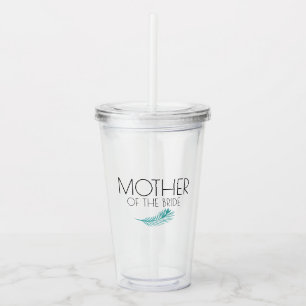 Verre En Acrylique Palm Tropical Feuille Mariage Bachlorette Party