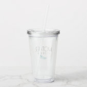 Verre En Acrylique Palm Tropical Feuille Mariage Bachlorette Party (Dos)