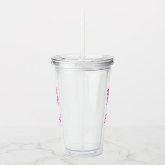 Verre En Acrylique Palmier rose Monogramme (Droite)