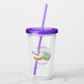 Verre En Acrylique Panda Donut Bakery violet et vert (Dos)