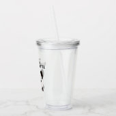 Verre En Acrylique Panda Funky Moderne Noir Et Blanc Avec Citation (Gauche)