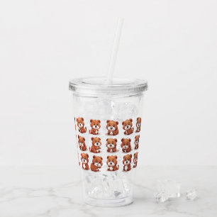 Verre En Acrylique Pandas rouges