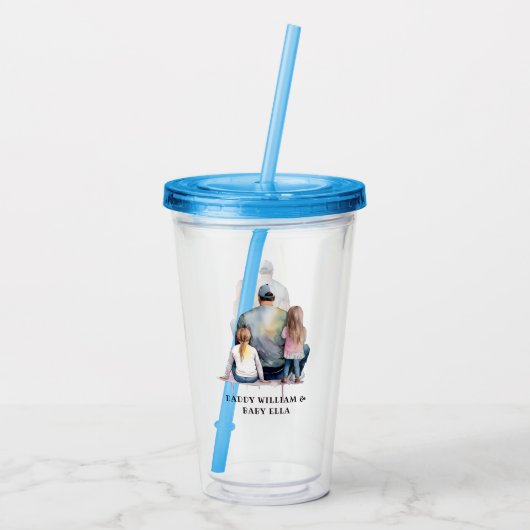 Verre En Acrylique Papa et filles personnalisées (9) (Dos)