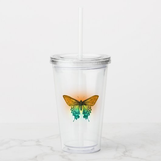 Verre En Acrylique Papillon iridescent (Devant)