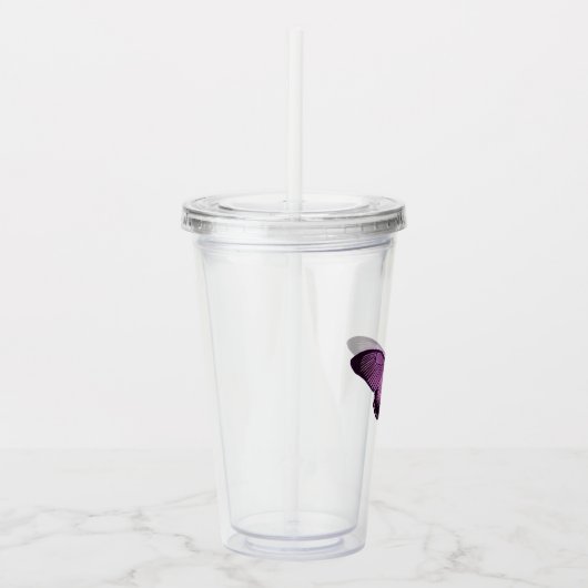 Verre En Acrylique Papillon mauve Iridescente (Droite)