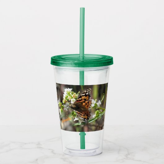 Verre En Acrylique Papillon personnalisé (Devant)