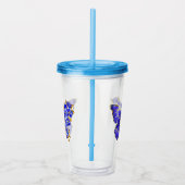 Verre En Acrylique Papillon saphir à fleurs (Droite)