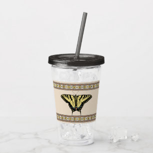 Verre En Acrylique Papillon Southwestern jaune Swallowtail