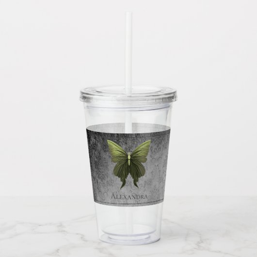 Verre En Acrylique Papillon vert bijoux (Devant)