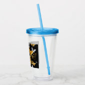 Verre En Acrylique Papillons blancs et dorés (Gauche)