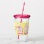 Verre En Acrylique Pâque Tumbler Acrylique 16 oz Chat Kitty Rose (Dos)