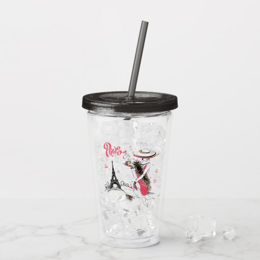 Verre En Acrylique Paris & Café (Dos glace)