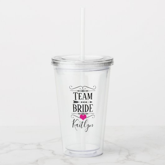 VERRE EN ACRYLIQUE PARTI BRIDAL DE L'ÉQUIPE PERSONNALISÉ TUMBLER (Devant)