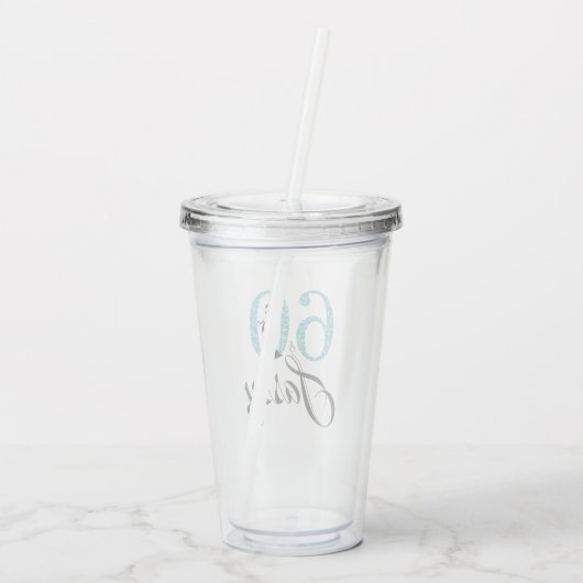 Verre En Acrylique Parties scintillant Bleue Clair Soixante Sassy 60e (Dos)