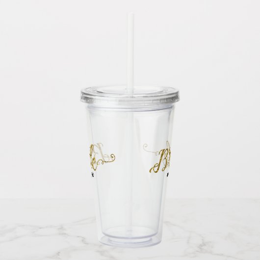 Verre En Acrylique Parties scintillantes personnalisées d'or de jeune (Droite)