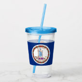 Verre En Acrylique Paruline acrylique avec drapeau de Virginie (Dos)