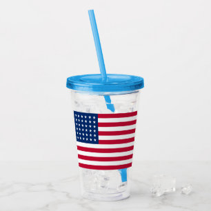 Verre En Acrylique Paruline acrylique du drapeau américain patriotiq