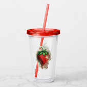 Verre En Acrylique Paruline acrylique fraise (Dos)