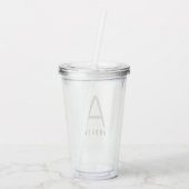 Verre En Acrylique Paruline acrylique Monogram Straw Cup Nom personna (Dos)