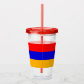 Verre En Acrylique Paruline acrylique patriotique avec drapeau d'Armé (Droite)