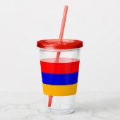 Verre En Acrylique Paruline acrylique patriotique avec drapeau d'Armé (Dos)