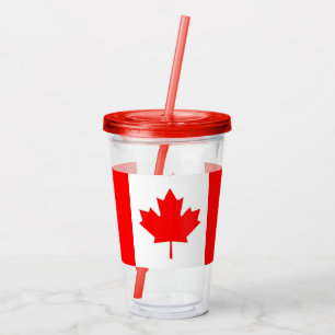 Verre En Acrylique Paruline acrylique patriotique avec drapeau du Can