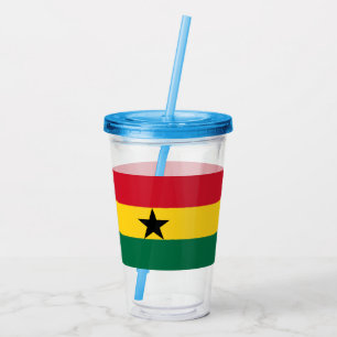 Verre En Acrylique Paruline acrylique patriotique avec drapeau du Gha