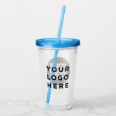 Verre En Acrylique Paruline de logo personnalisée avec paille Pas de (Dos)