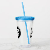 Verre En Acrylique Paruline de logo personnalisée avec paille Pas de (Gauche)