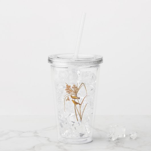 Verre En Acrylique Paruline des Prairies Audubon Oiseau jaune (Dos glace)