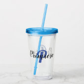 Verre En Acrylique Paruline En Plastique Personnalisée Avec Lid Et Pa (Dos)