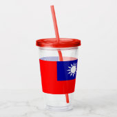 Verre En Acrylique Paruline patriotique avec drapeau de Taiwan (Gauche)