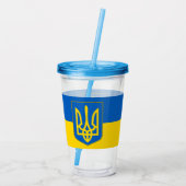 Verre En Acrylique Paruline patriotique avec drapeau d'Ukraine (Dos)
