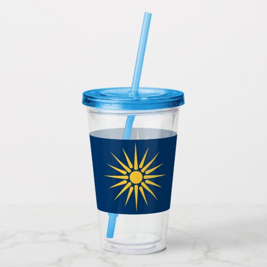 Verre En Acrylique Patriotic Acrylic Tumbler with flag of Macedonia (Dos)