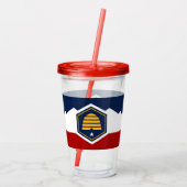 Verre En Acrylique Patriotic Acrylic Tumbler with flag of Utah, USA (Dos)