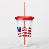 Verre En Acrylique Patriotique Juillet 4 Acrylique Tumbler (Devant)