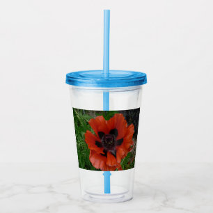 Verre En Acrylique pavot d'Orient        
