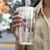 Verre En Acrylique PDG de minima millionnaire moderne | Rose Et Noir