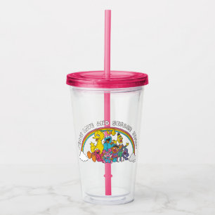 Verre En Acrylique Peace, Love and Sesame Street