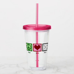 Verre En Acrylique Peace Love Baton Twirling